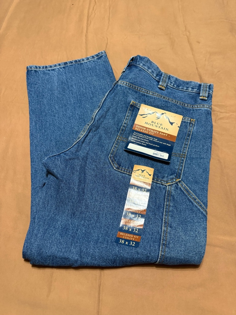 Blue Mountain Men’s Relaxed Fit Denim Jeans - Blue